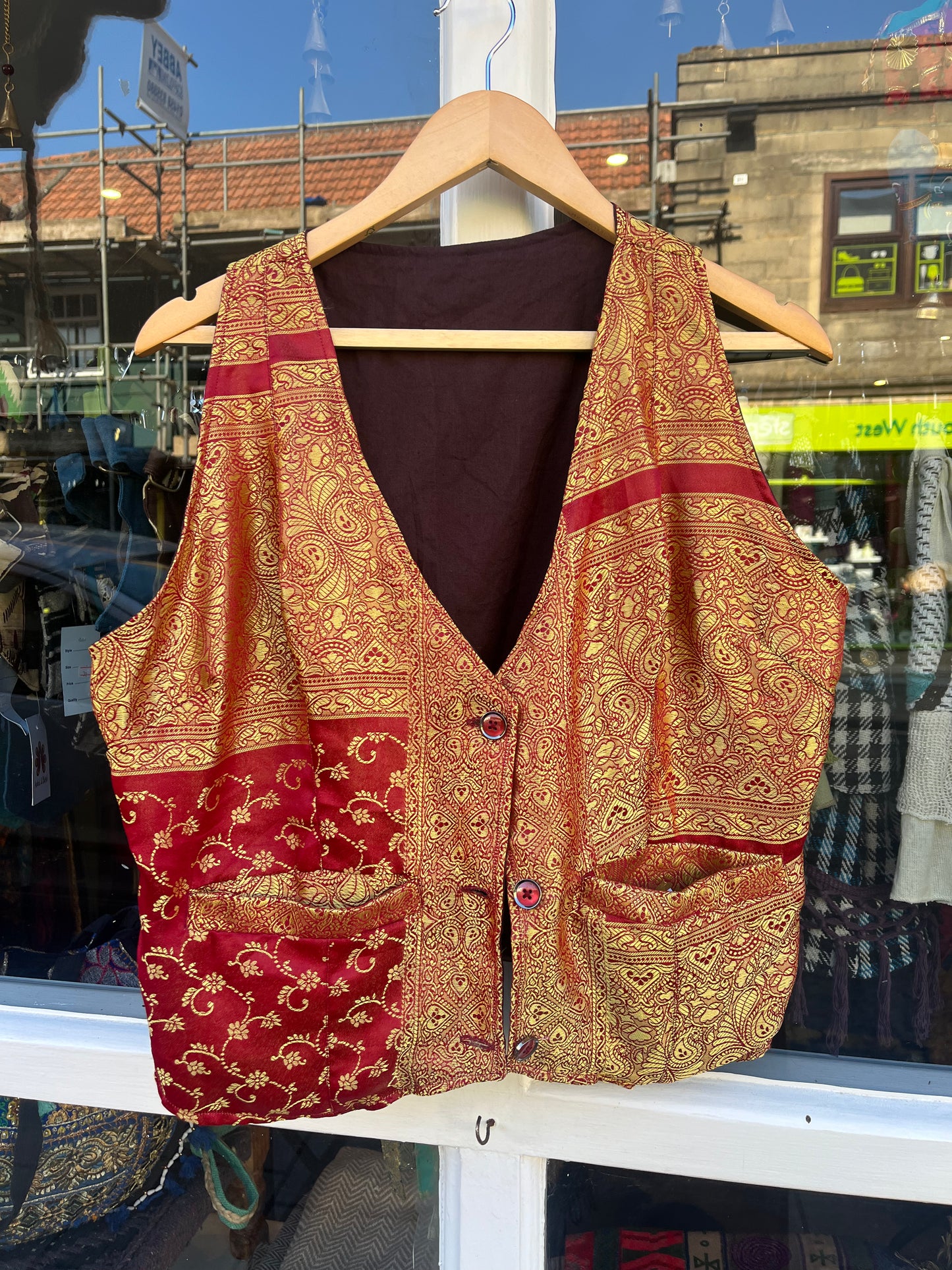 Fire OOAK Sari Waistcoat