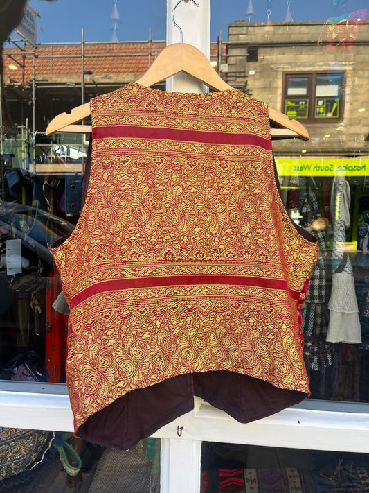 Fire OOAK Sari Waistcoat
