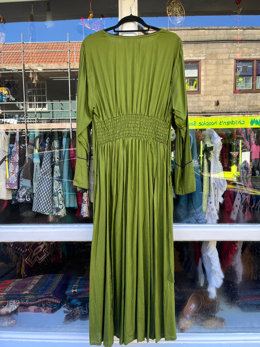 Olive Maid Marion Maxi Dress