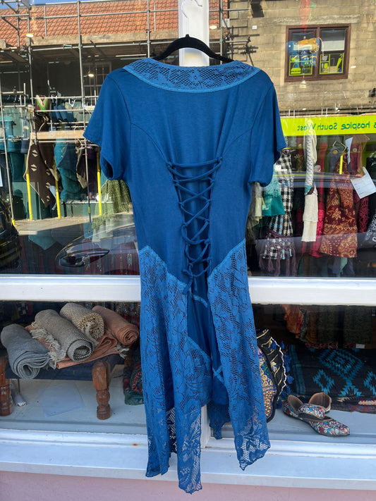 Blue Pixie Corset Dress (Round Neckline)