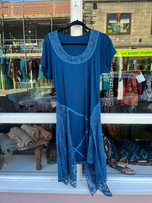 Blue Pixie Corset Dress (Round Neckline)