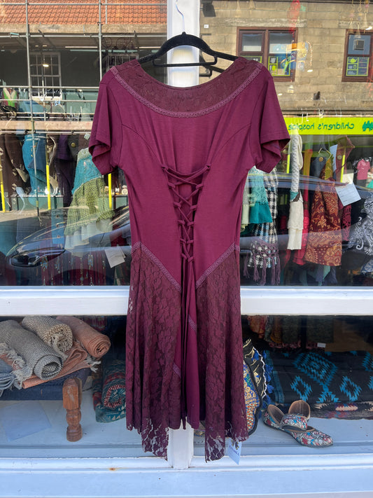 Aubergine Pixie Corset Dress (V Neckline)