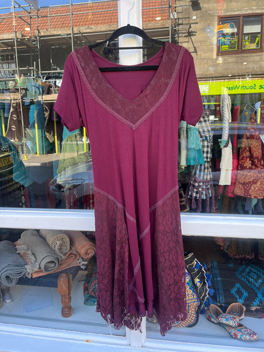 Aubergine Pixie Corset Dress (V Neckline)