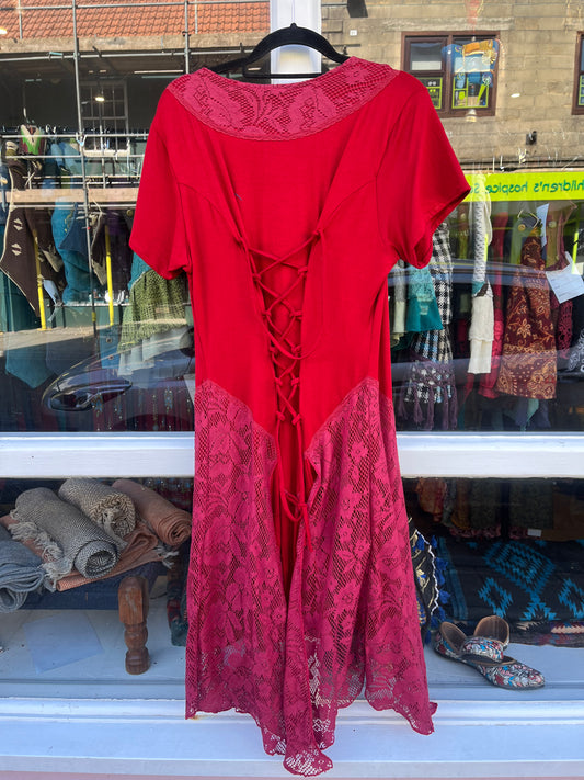 Crimson Pixie Corset Dress (Round Neckline)