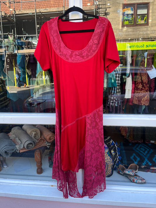 Crimson Pixie Corset Dress (Round Neckline)