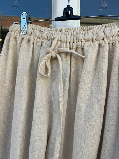 Natural Straight Leg Cotton Trousers