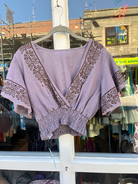 Block Print Princess Top - Lavender