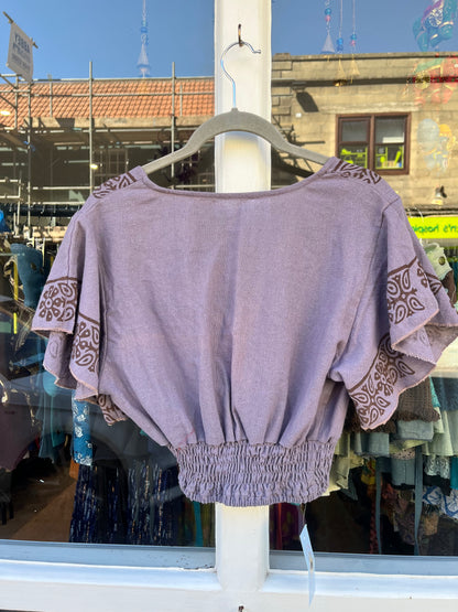 Block Print Princess Top - Lavender