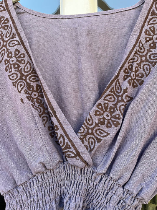 Block Print Princess Top - Lavender