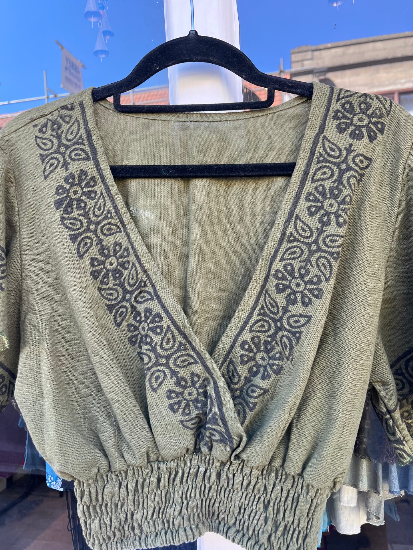 Block Print Princess Top - Forest