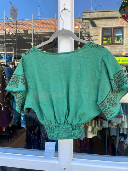Block Print Princess Top - Emerald