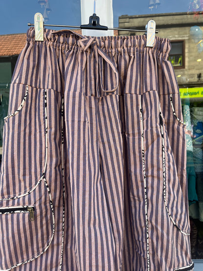 Pirate Stripe Brown Harem Pants