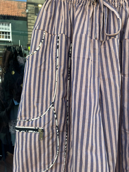 Pirate Stripe Brown Harem Pants