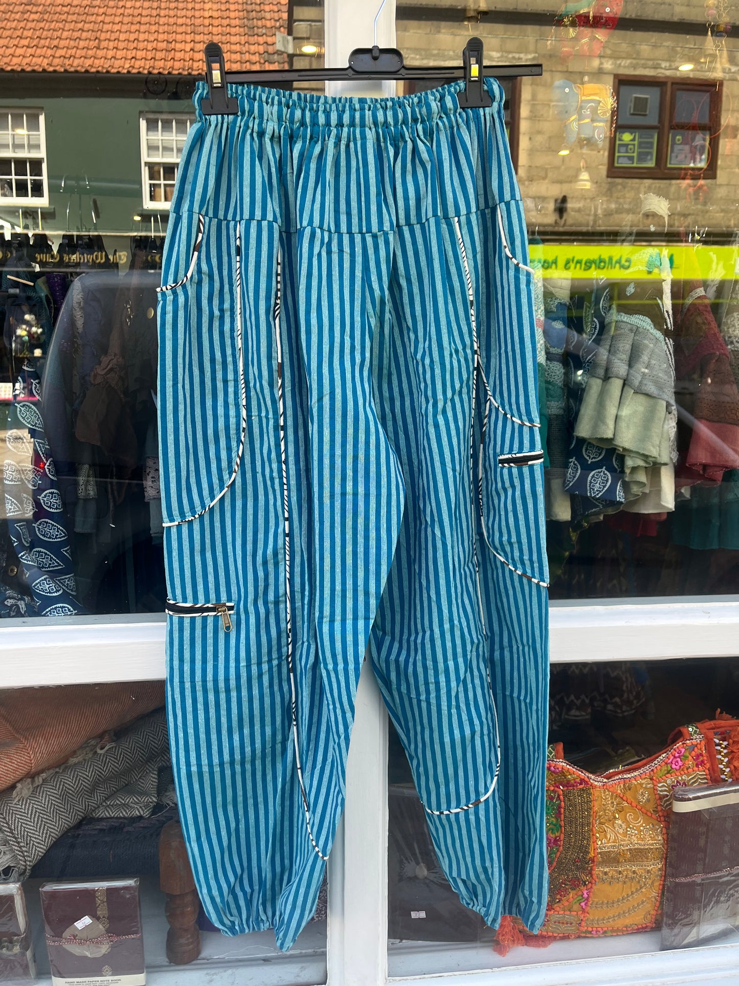 Pirate Stripe Blue Harem Pants