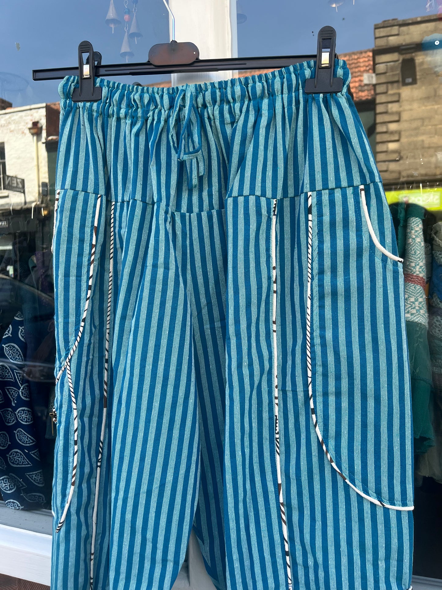 Pirate Stripe Blue Harem Pants