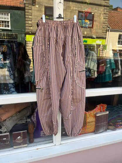 Pirate Stripe Brown Harem Pants