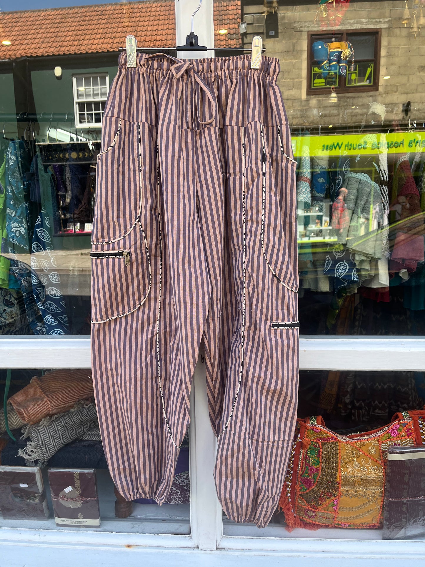 Pirate Stripe Brown Harem Pants
