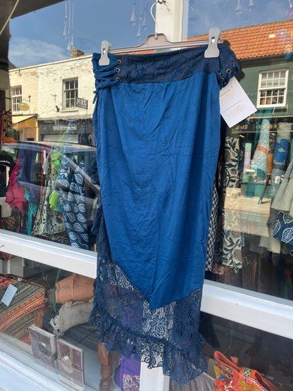 Azure Blue Waterfall Pixie Mini Skirt