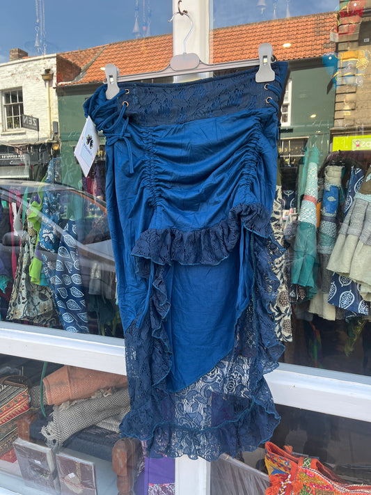 Azure Blue Waterfall Pixie Mini Skirt