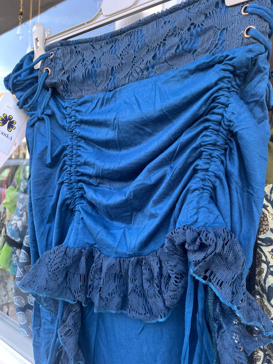 Azure Blue Waterfall Pixie Mini Skirt