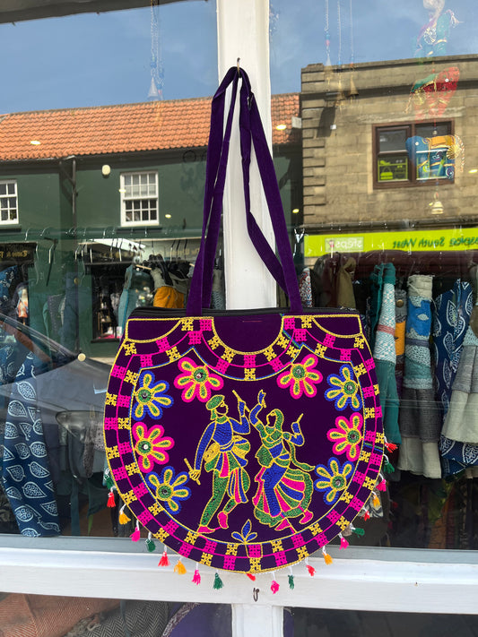 Indian Velvet Embroidered Bag