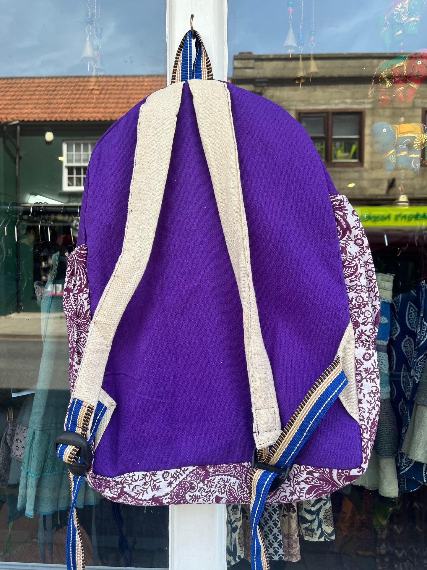 Large Purple Patchwork Backpack