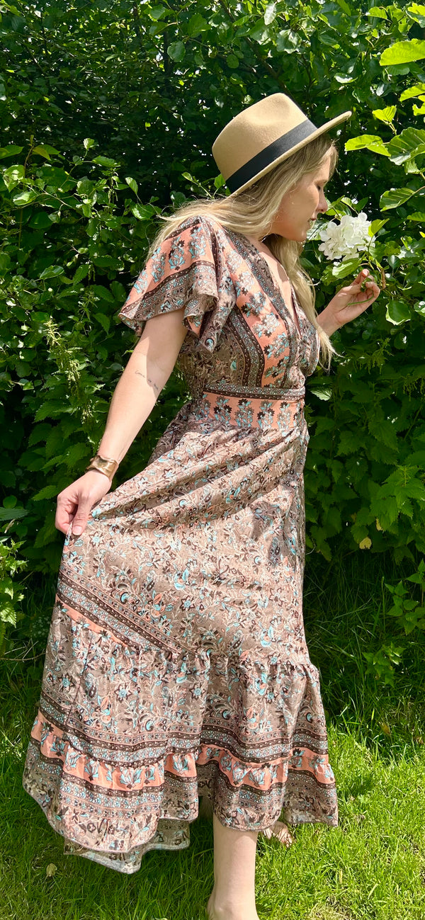 Angel Wing Silk blend Midi Dress