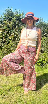 Palazzo Wide Leg Silk blend Trousers