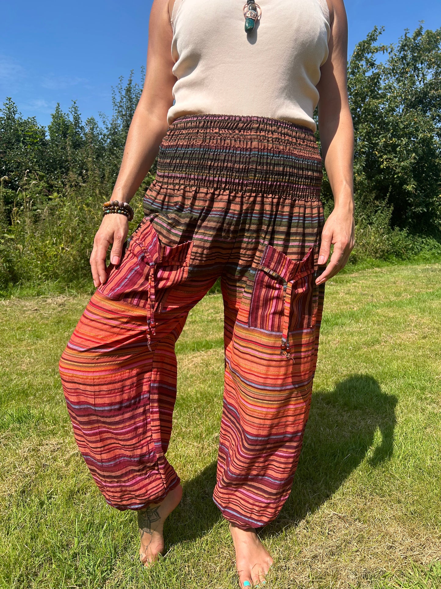 Harem Cotton Stripe Pants