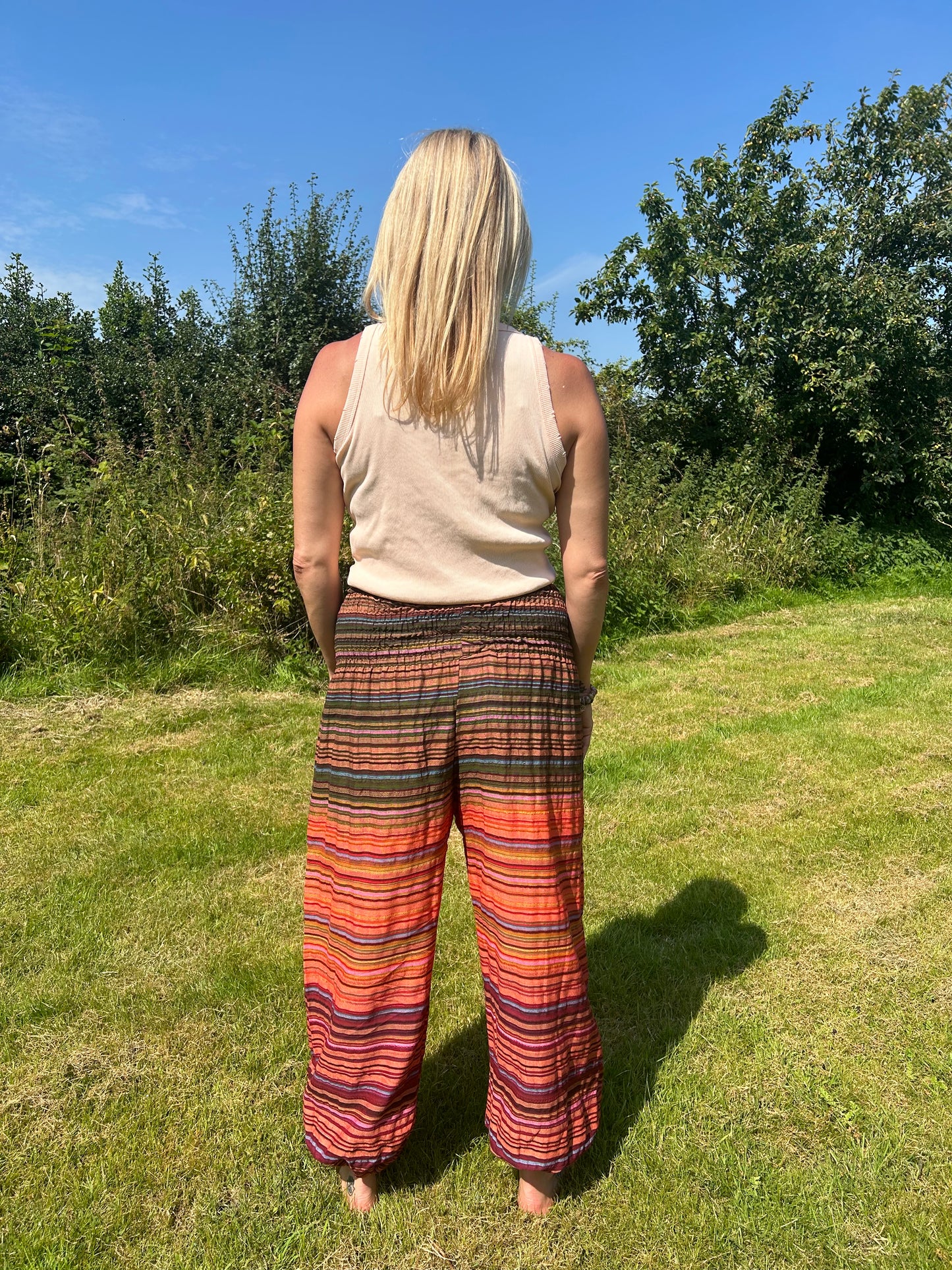 Harem Cotton Stripe Pants