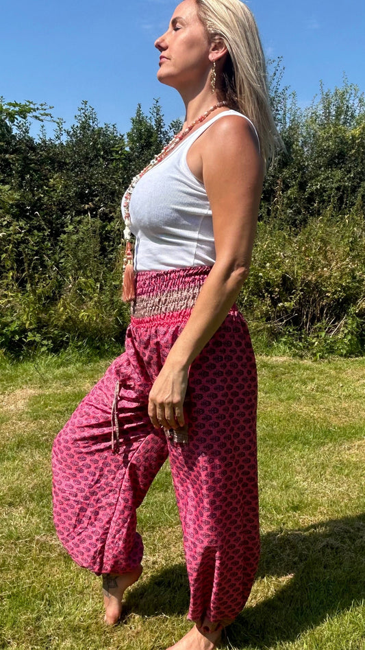 Harem Silk blend Printed Pants.