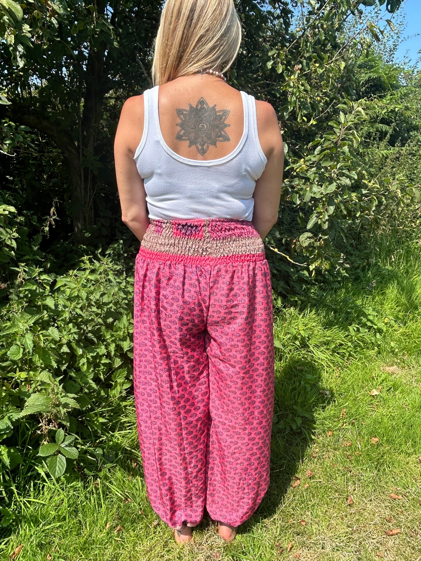 Harem Silk blend Printed Pants.