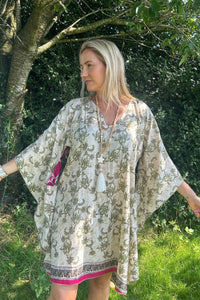 Angel Wing Silk blend Kaftan Dress l Top.