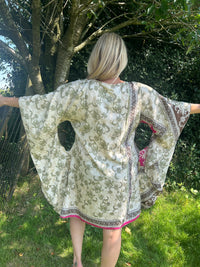 Angel Wing Silk blend Kaftan Dress l Top.