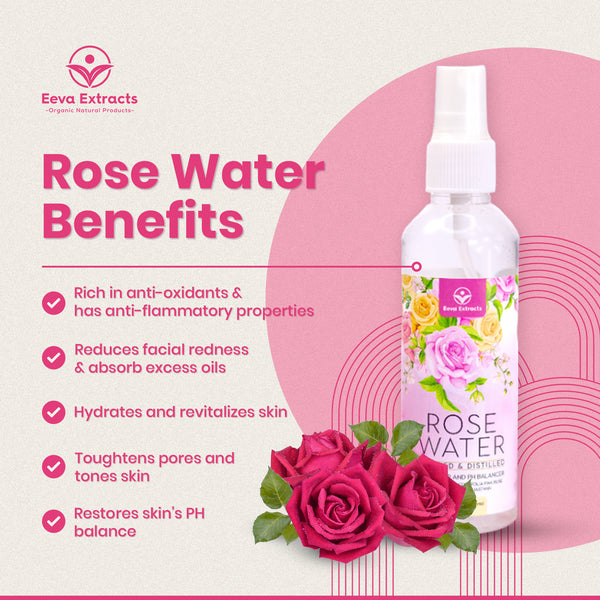 Pure Rose Water – Natural Floral Hydration for Skin and Hair – 100ml