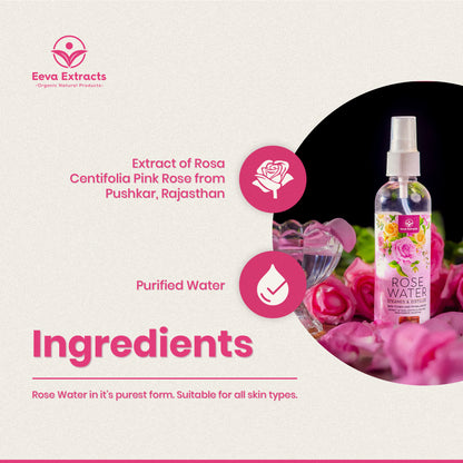 Pure Rose Water – Natural Floral Hydration for Skin and Hair – 100ml