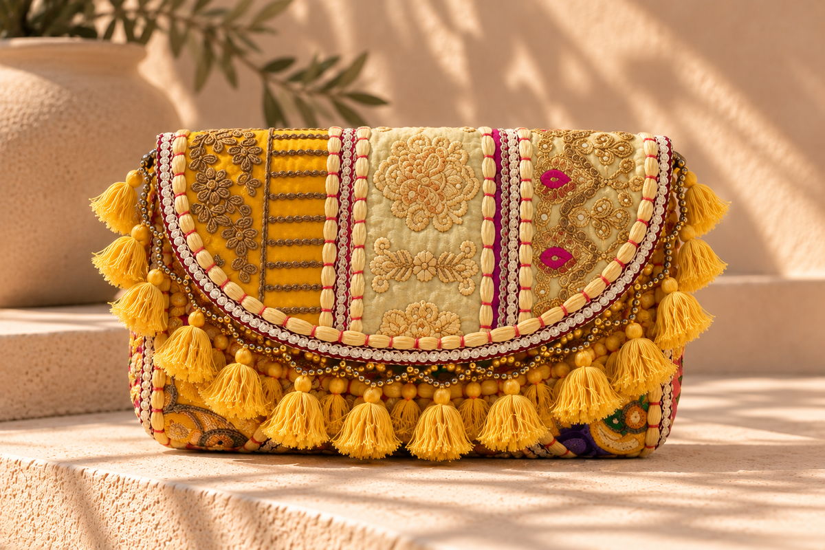 Embroidered Clutch Bag – Bohemian Style