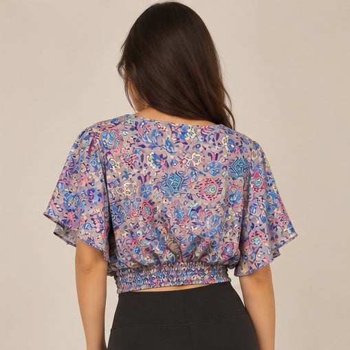 Lilac Floral Bobbins Top