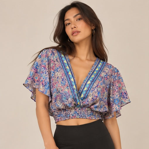 Lilac Floral Bobbins Top