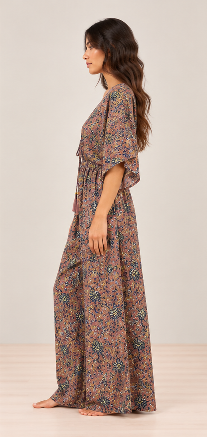 Pink Floral Wide-Leg Jumpsuit