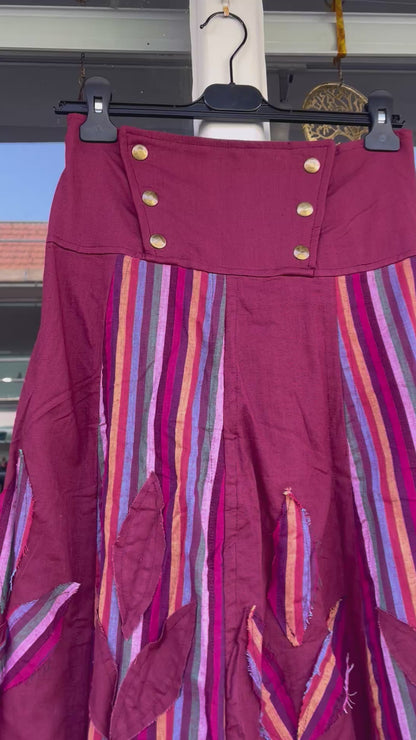 Red Gypsy Floral Patchwork Skirt