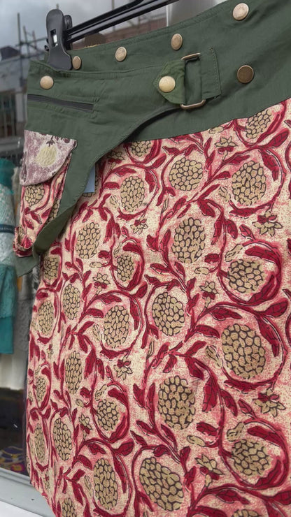 Ruby Block Print Mini Skirt