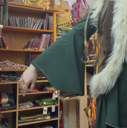 Sage V-Neck Elven Top with Bell Sleeves