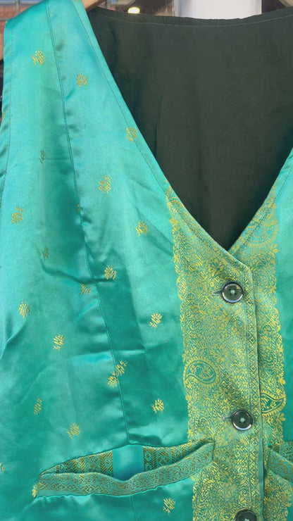 Emerald OOAK Sari Waistcoat