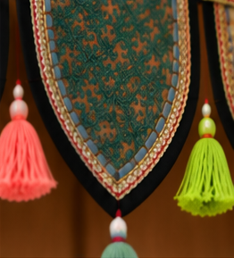 Blue Patchwork Toran – Decorative Door Hanging