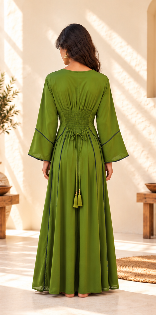 Olive Green Bohemian Maxi Dress
